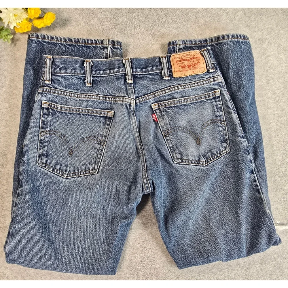 Levis 517 Bootcut Jeans Mens 31x30 Blue Distressed Vintage 90s Denim Pants